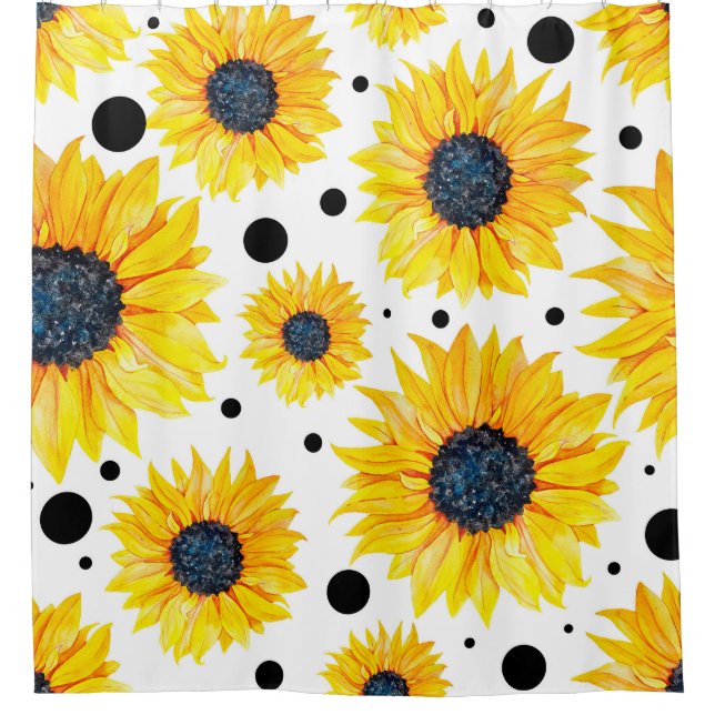 Yellow Sunflowers White Background Pattern (Front)