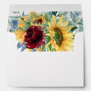 Yellow Sunflowers with Return Address Envelope