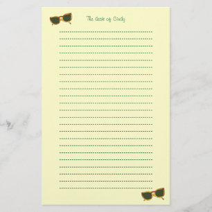 Yellow Sunglasses Lined Stationery