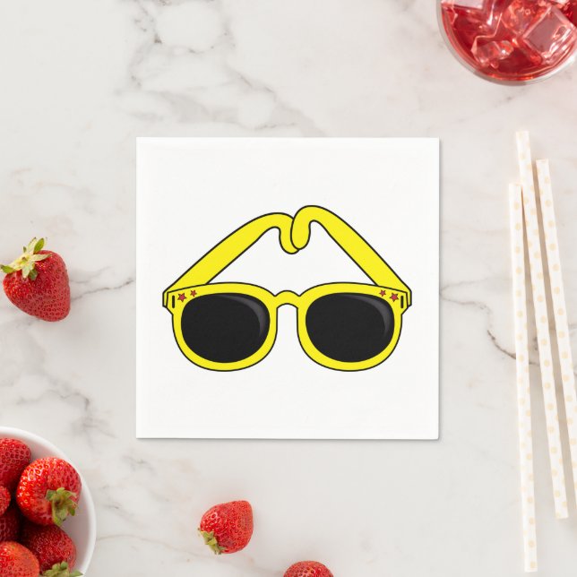 Yellow Sunglasses Sunnies Paper Napkins (Insitu)