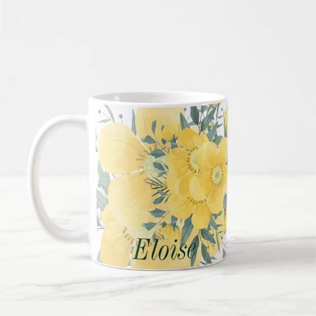 Yellow Sunny Blossoms  Coffee Mug (Left)