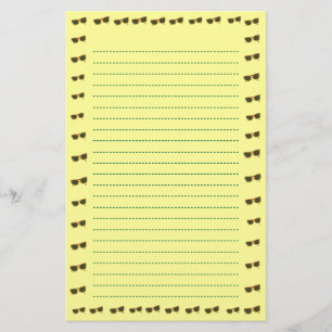 Yellow Sunny Sunglasses Lined Stationery