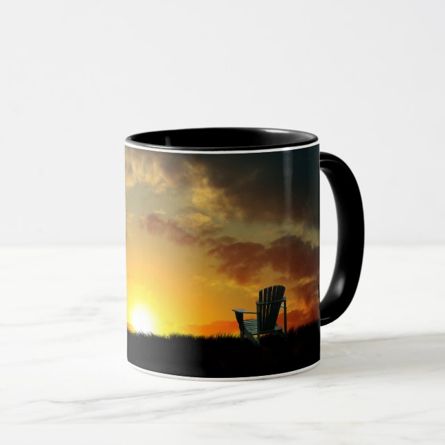 Yellow Sunset Grassy Meadow Coffee Mug (Front Right)
