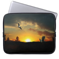 Yellow Sunset Grassy Meadow Electronics Bag