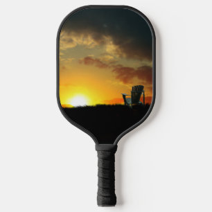 Yellow Sunset Grassy Meadow Pickleball Paddle