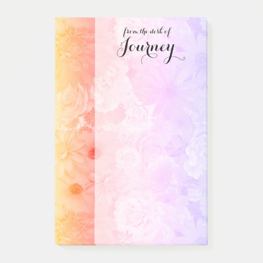 Yellow Sunset Pastel Floral Flowers Boho Journey Post-it Notes