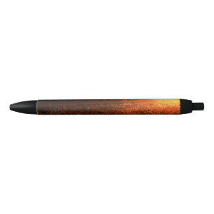 Yellow Sunset Pumpkin Patch Black Ink Pen