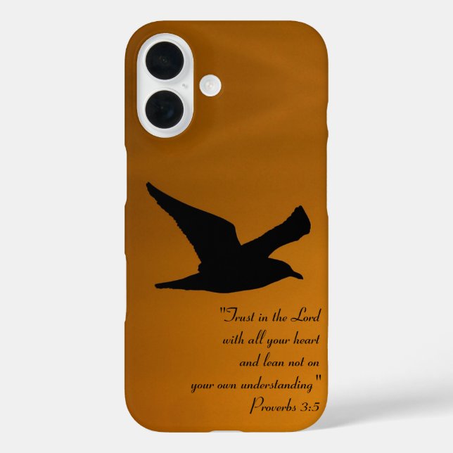 Yellow Sunset Sky Bird in Flight Faith Bible Verse Case-Mate iPhone Case (Back)