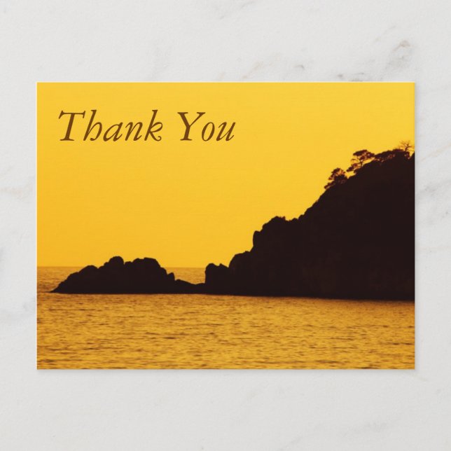 yellow sunset thank you postcard (Front)