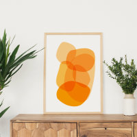 Yellow Sunshine Organic Shapes Abstract Art Design