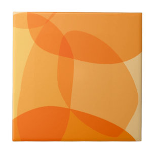 Yellow Sunshine Organic Shapes Abstract Art Design Tile