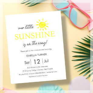 Yellow Sunshine   Summer Baby Shower Invitation
