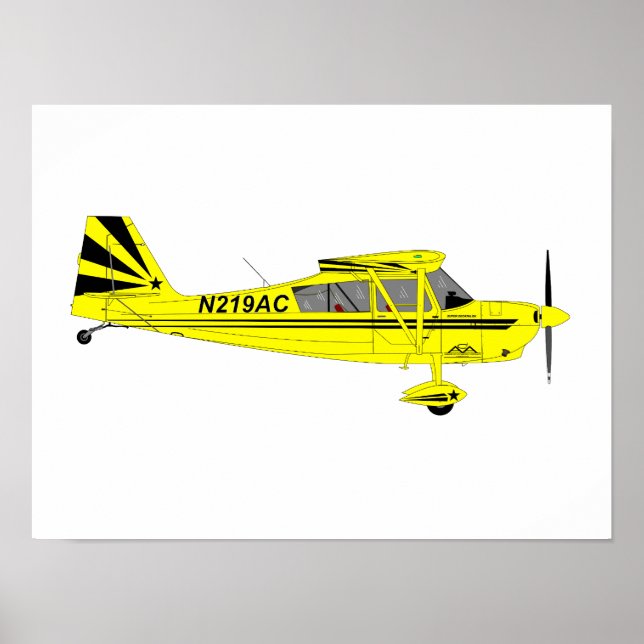 Yellow Super Decathlon Airplane Wall Art (Front)