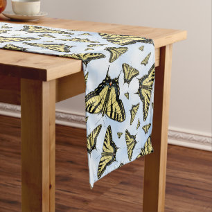 Yellow Swallowtail Butterflies Blue Sky Medium Table Runner