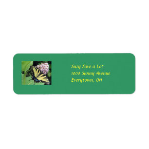 Yellow Swallowtail Butterfly Address Label