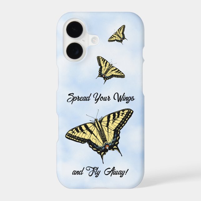 Yellow Swallowtail Butterfly Blue Sky Personalized (Back)