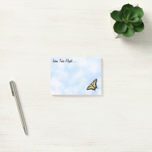 Yellow Swallowtail Butterfly Blue Sky Personalized Post-it Notes (Office)