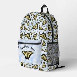 Yellow Swallowtail Butterfly Pattern Personalized Printed Backpack