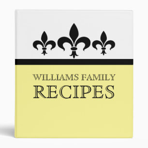 Yellow Swanky Fleur De Lis (1 inch) Binder