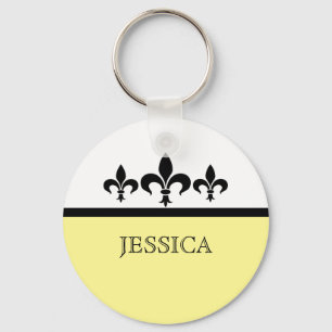 Yellow Swanky Fleur De Lis Keychain