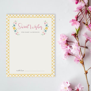 Yellow Sweet Floral Wishes For Baby Shower Card 