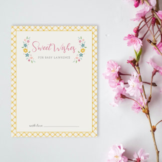 Yellow Sweet Floral Wishes For Baby Shower Card