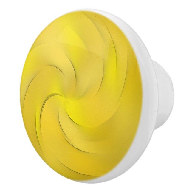 Yellow Swirl Ceramic Knob (Right)