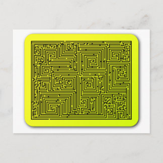Yellow Swirl Maze Postcard