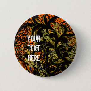 Yellow Swirls 2 Inch Round Button