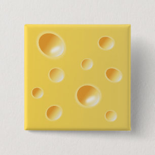 Yellow Swiss Cheese Texture 2 Inch Square Button