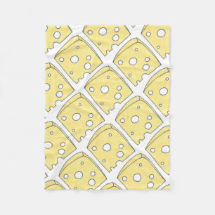 Yellow Swiss Cheese Wedge Print Foodie Fleece Blanket