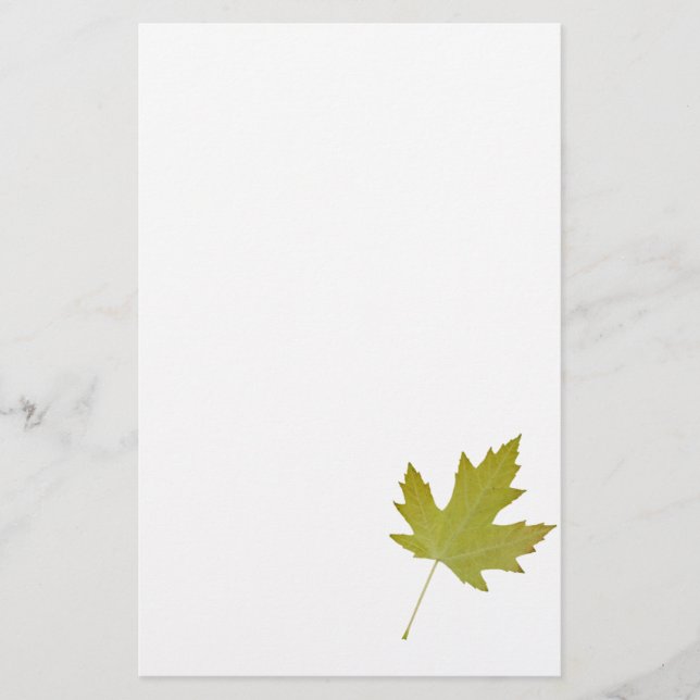 Yellow Sycamore Leaf Stationery Paper (Front)