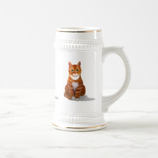 Yellow Tabby Cat Stein (Right)