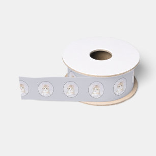 Yellow Tabby Kitten Painting - Original Cat Art Grosgrain Ribbon