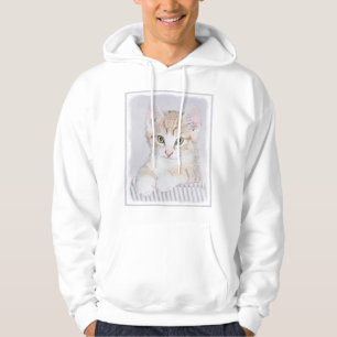 Yellow Tabby Kitten Painting - Original Cat Art Hoodie