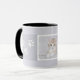 Yellow Tabby Kitten Painting - Original Cat Art Mug