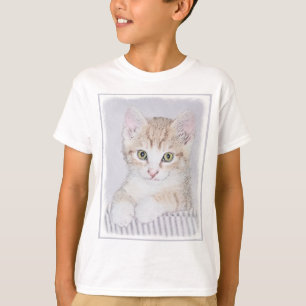 Yellow Tabby Kitten Painting - Original Cat Art T-Shirt