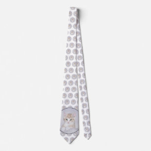 Yellow Tabby Kitten Painting - Original Cat Art Tie