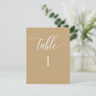 Yellow Tan, Modern Minimalist Table Number