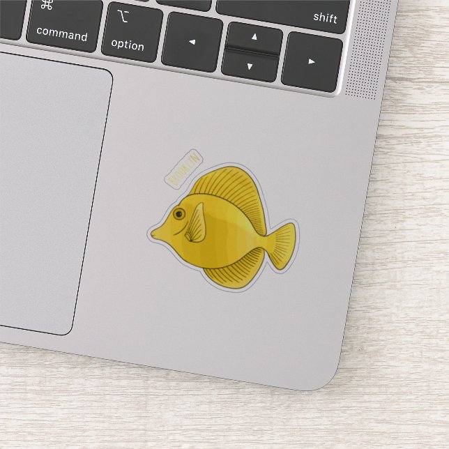 Yellow tang fish cartoon illustration  (Detail)