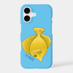 Yellow tang fish cartoon illustration 