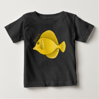 Yellow tang fish cartoon illustration