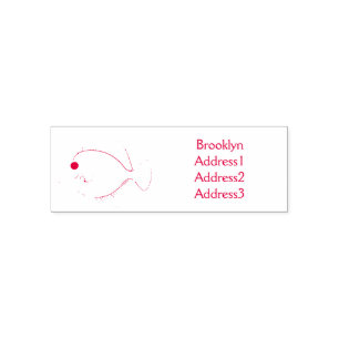 Yellow tang fish cartoon illustration self-inking stamp