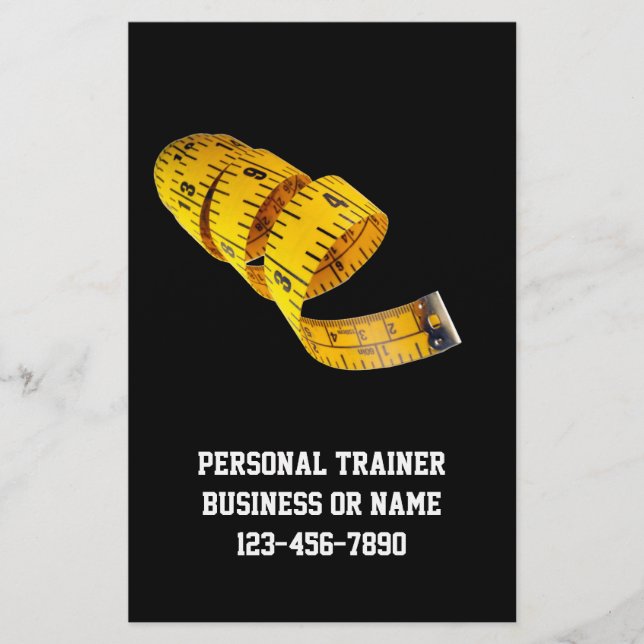 Yellow Tape Measure Personal Trainer Weight Loss Flyer (Front)