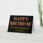 Yellow Tartan on Black Birthday for Grandson Card<br><div class="desc">The chic Birthday Card for Grandson,  with Happy Birthday in red and yellow tartan lettering on the black background. This digital design is part of the Posh & Painterly 'Rangoli Collection'.</div>