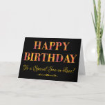 Yellow Tartan on Black Birthday for Son-in-Law Card<br><div class="desc">A chic Birthday Card for a Son-in-Law,  with Happy Birthday in red and yellow tartan lettering on a black background. This digital design is part of the Posh & Painterly 'Rangoli Collection'.</div>