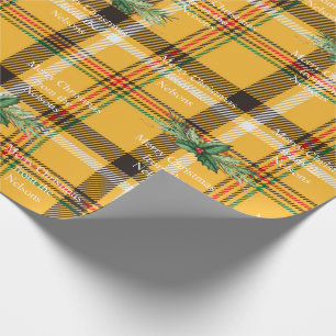 Yellow Tartan Plaid Holiday Wrapping Paper