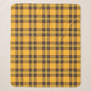 Yellow Tartan Plaid Sherpa Fleece Blanket