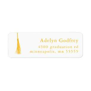 Yellow Tassel Graduation Adresse de retour
