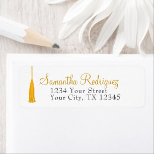 Yellow Tassel Graduation Label